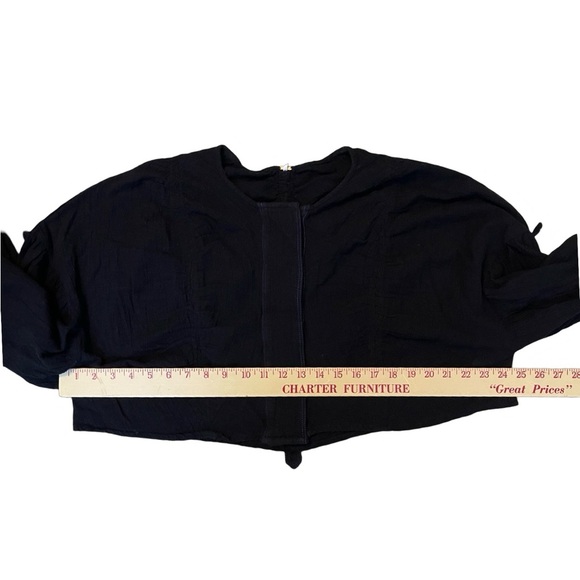 Free People Day Dreaming crop gauzy blouse. Puff shoulder and flowy sleeves Sz S - Picture 7 of 10